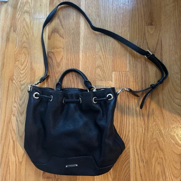 Rebecca Minkoff Black Leather Fiona Bucket Bag - Picture 4 of 9